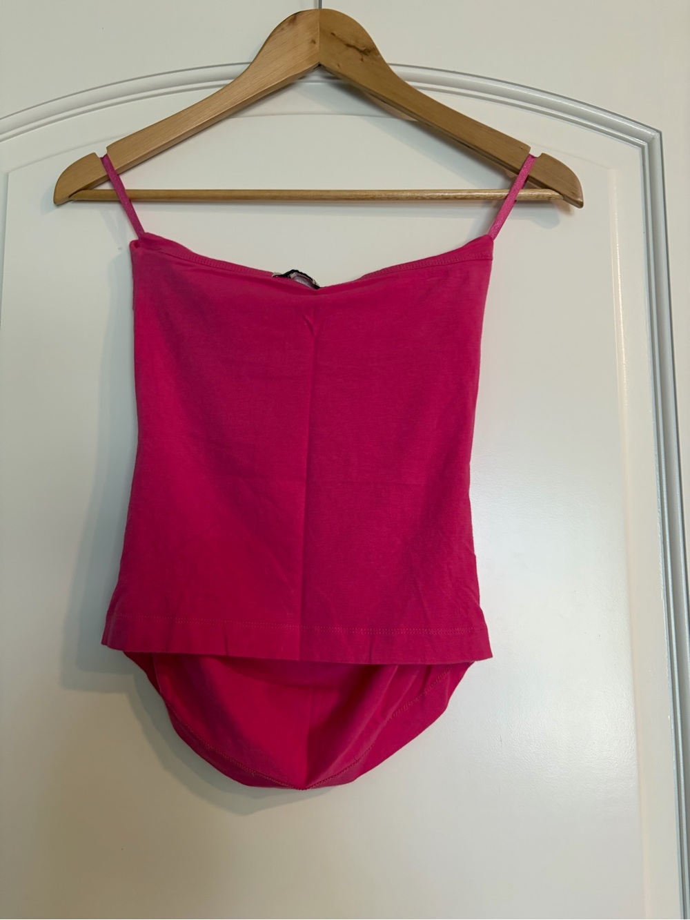 Y2K Banana Republic Women's Strapless Fuchsia Cami Cotton Top XS - Picture 2 of 5